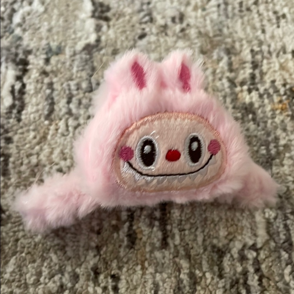 Cute Pink Plush Bunny Hair clip #labubu